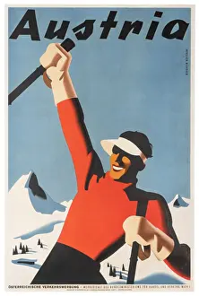Gado Posters Prints: Happy Austrian Skier Poster