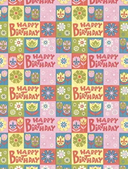 Images Dated 20th March 2015: Happy Birthday pattern