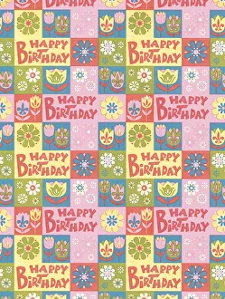 Images Dated 20th March 2015: Happy Birthday pattern
