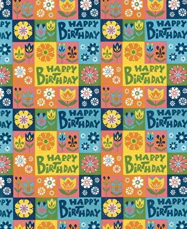 Images Dated 20th March 2015: Happy Birthday pattern