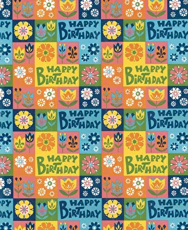 Images Dated 20th March 2015: Happy Birthday pattern