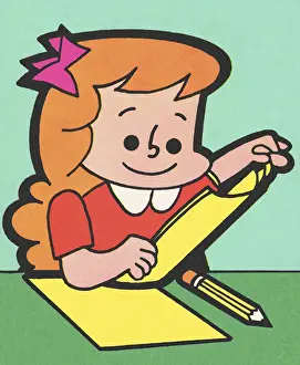 Happy Girl in School