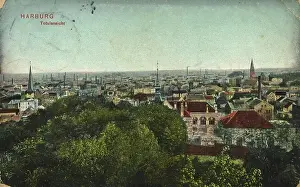 Harburg, Hamburg, Germany, postcard with text, view around ca 1910, historical, digital reproduction of a historical postcard, public domain, from that time, exact date unknown