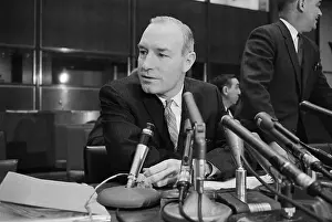Harland Cleveland Speaking at a Press Conference