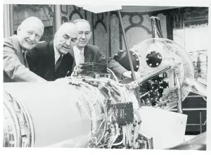 Curtice Prints: Harlow H. Curtice and Associates Looking at Jet Engine