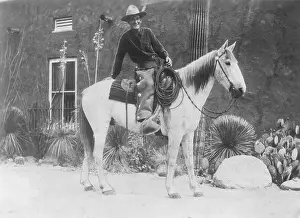 Harold Bell Wright Posing on Horse