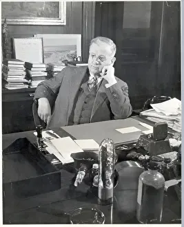 Administrator Prints: Harold Ickes Seated At Desk/Pensive