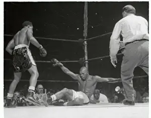Harold Johnson Grasping the Ropes During Match