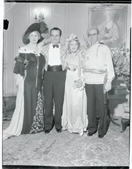 Harold Lloyd Posing with Family at Costume Ball