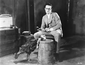 Blindfold Prints: Harold Lloyd Prepares To Execute Turkey