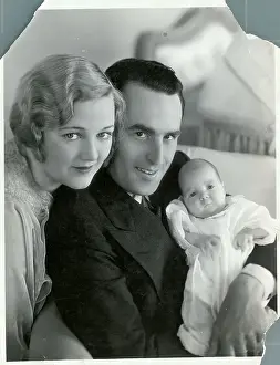 Fatherhood Prints: Harold Lloyd with Wife Holding Son