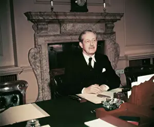 Harold MacMillan Sitting at his Desk