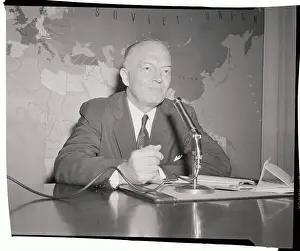 Harold Stassen Speaking at a News Conference