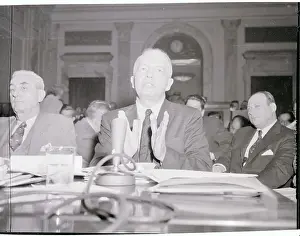 Harold Stassen Testifying at a Hearing