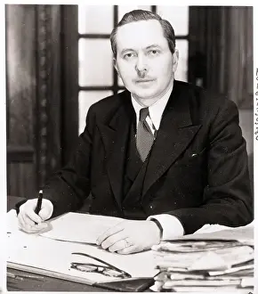 Cabinet Prints: Harold Wilson M.P. Seated at Desk