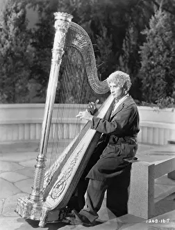 Comedy Prints: Harpo Marx Playing Harp