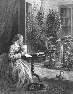 Harriet Beecher Stowe Writing at Home