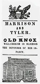 Log Cabin Prints: Harrison-Tyler Campaign Badge