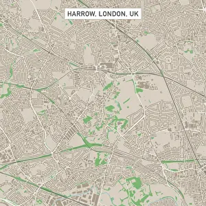 Harrow Prints: Harrow London UK City Street Map