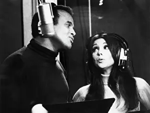 Ethnic Diversity Prints: Harry Belafonte and Marlo Thomas Singing