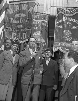 Los Angeles County Prints: Harry Bridges Making A Speech