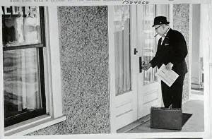 Charlotte Prints: Harry Golden Locking Door with Paper in Hand