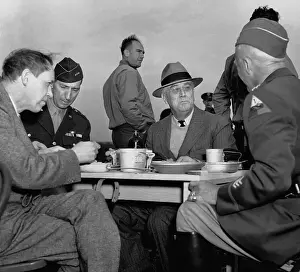 Lunch Prints: Harry Hopkins, Mark Clark, Franklin Delano Roosevelt, and George S. Patton