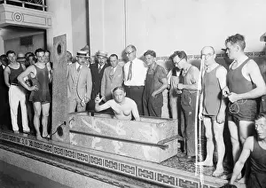 Stunt Prints: Harry Houdini In Casket Before Stunt