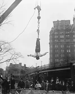 Upside Down Prints: Harry Houdini Hanging Upside Down