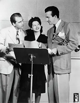 Trumpeter Prints: Harry James with Johnny Mcafee and Helen Forrest
