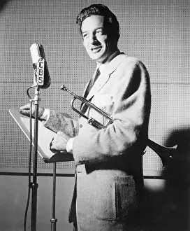 Trumpet Prints: Harry James At Microphone With Trumpet