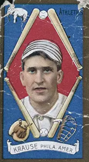 Prints of Tobacco card with a chromolithograph depiction of American baseball player Harry Krause (also known as Hal Krause, 1888-1940) of the Philadelphia Athletics Step Back in Time with Iconic Collectible Cards: Harry Krause Tobacco Card
