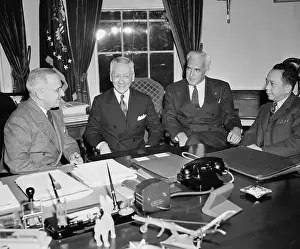 Carlos Pena Romulo Prints: Harry S. Truman in Conference with Philippine Leaders