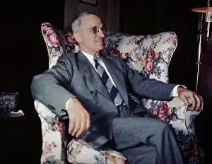Easy Chair Prints: Harry S. Truman In Floral Armchair