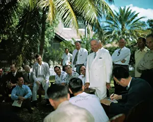 Key West Prints: Harry S. Truman Giving Report to Press Members