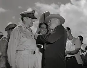Wake Island Prints: Harry S. Truman Pinning Douglas MacArthur