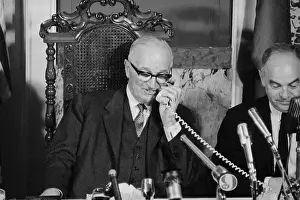 Harry S. Truman Talking on Telephone