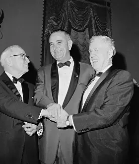 Harry Truman with Lyndon Johnson and Henry Wallace