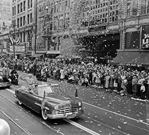 Harry Truman in Motorcade
