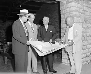 Harry Truman Presenting Plans for a Library