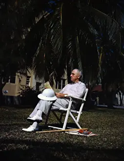 Key West Prints: Harry Truman Seated in Sunshine