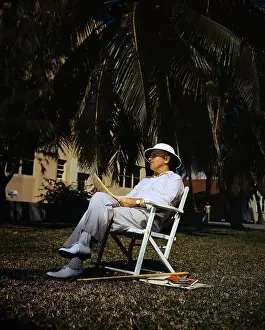 Key West Prints: Harry Truman Seated in Sunshine