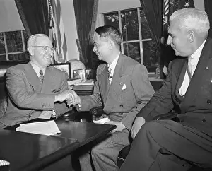 Harry Truman Shaking Hands with Manuel Roxas