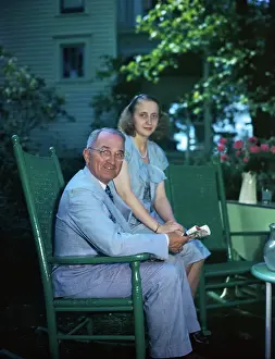 Harry Truman Sitting with Daughter