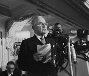 Harry Truman Speaking at Press Conference