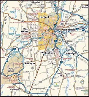 Hartford, Connecticut area map