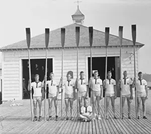 Harvard Varsity Crew Team Posing Together