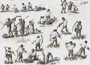 Scythe Prints: Harvesting Scenes Reapers With Scythes