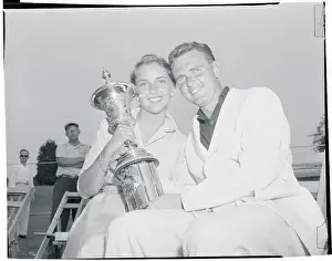 Richmond Prints: Harvie and Susan Ward Posing with a Trophy Cup