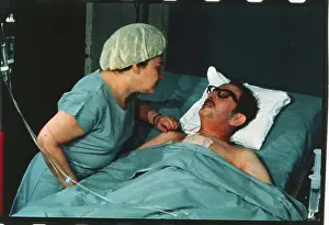 Cardiology Prints: Haskell Karp Laying in Bed After Heart Surgery